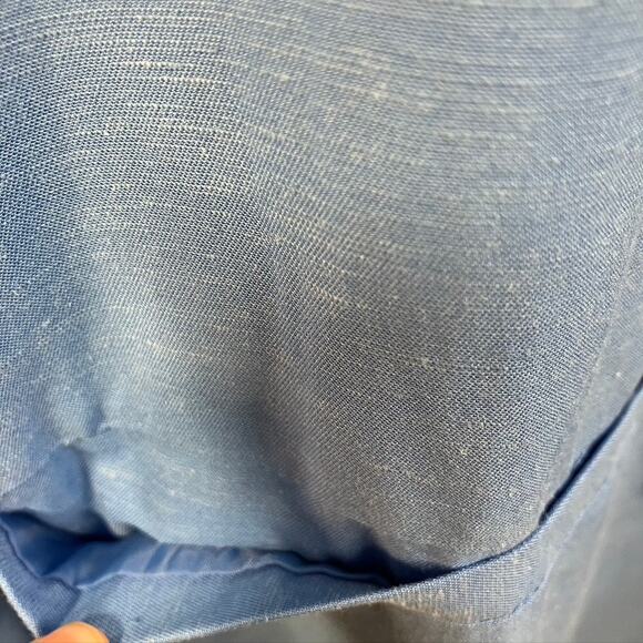 Steve Madden Women's Baldwin Blazer L Blue Rayon Linen Spring 90's Boxy Relaxed - Picture 8 of 16